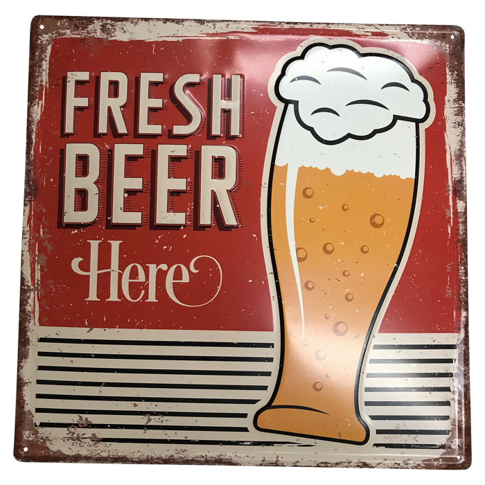 17 Stories Retro Fresh Beer Metal Wall Décor Wayfair
